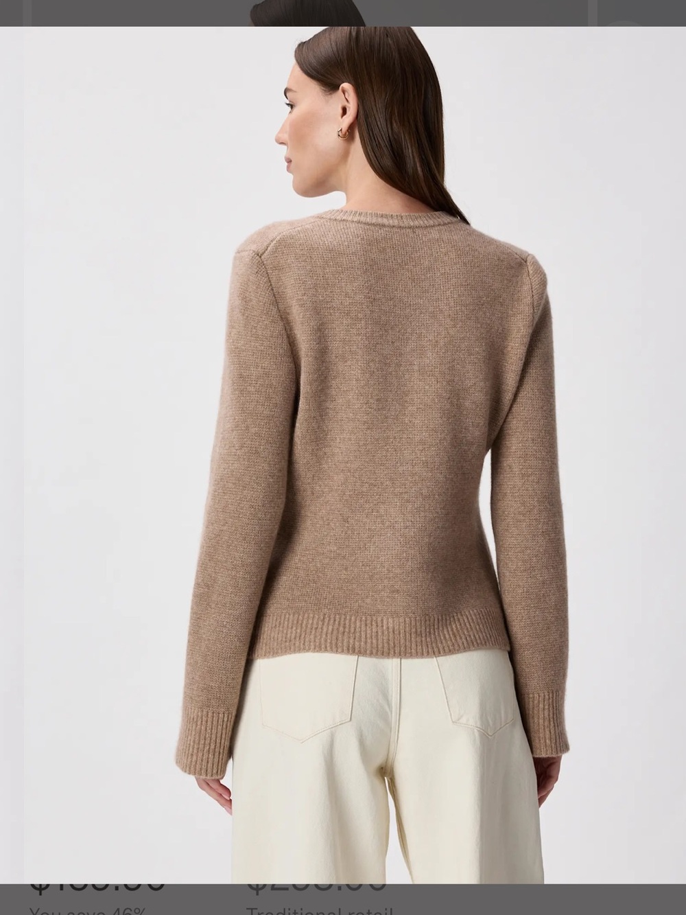 NWT Quince Womens Neutral Knit Button-Front Cardigan 100% Mongolian Cashmere - Picture 4 of 6